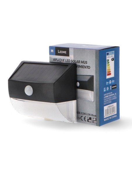 Aplique LED Solar M LEDME 3W 150lm Sensor de Movimento IP44