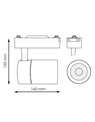 Fast Rail LED Spotlight White 30W Single-phase 4500K