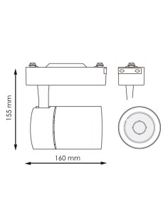 Fast Track LED Spotlight White 30W Single-phase 3000K 2