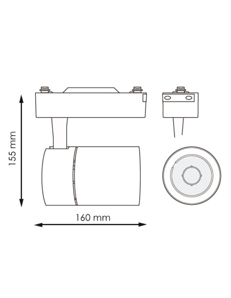 Fast Track LED Spotlight White 30W Single-phase 3000K