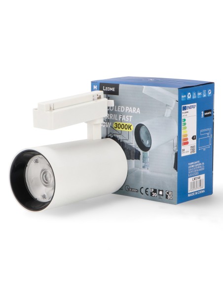 Fast Track LED Spotlight White 30W Single-phase 3000K
