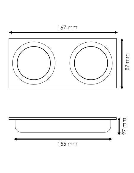 Einbauring 2L für Cobfix-Modul 10W aus Aluminium IP20