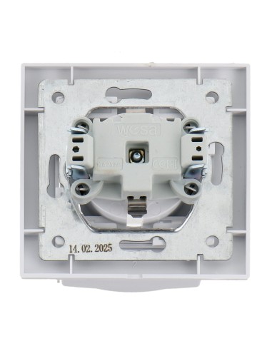 Prise Schuko avec cache encastrable Ledme Blanc 16A IP44