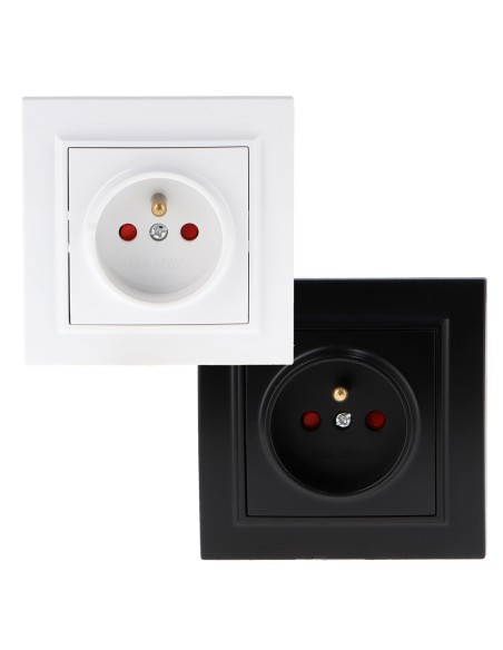 Prise Schuko avec cache encastrable Ledme Blanc 16A IP44
