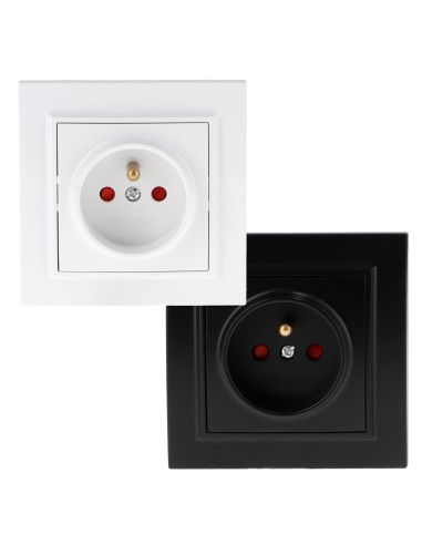 Schuko-Steckdose mit Einbaudeckel schwarz IP44 16A
