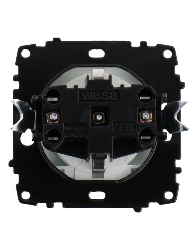 Prise Schuko avec cache gris encastrable IP44 16A