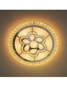 Plafonnier décoratif LED Circle Flower Silver avec télécommande 120W