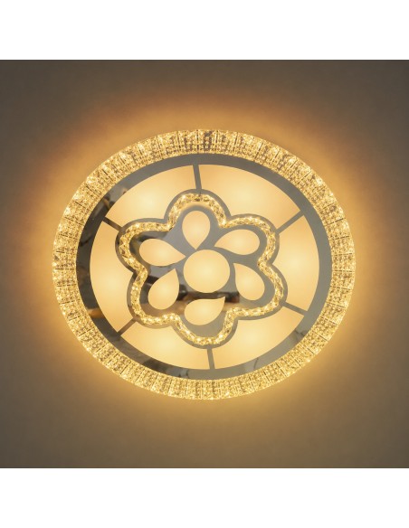 LED Ceiling Light Circle Flower Silver with Remote Control 120W
