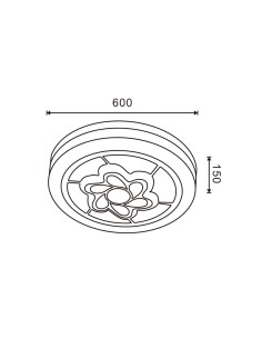 LED Ceiling Light Circle Flower Silver with Remote Control 120W 2