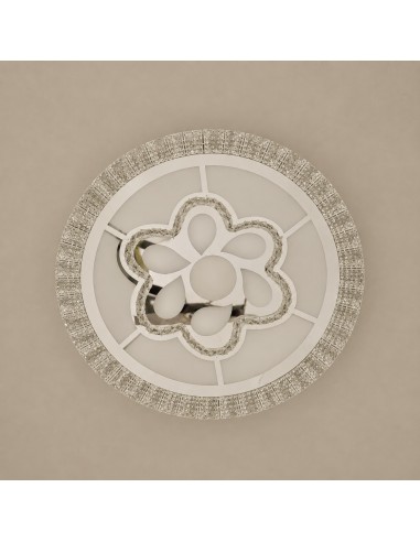 Plafonnier décoratif LED Circle Flower Silver avec télécommande 120W