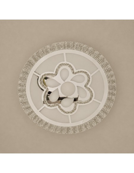 Plafonnier décoratif LED Circle Flower Silver avec télécommande 120W