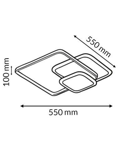 Lampada a soffitto LED Square CCT 45W M LEDME