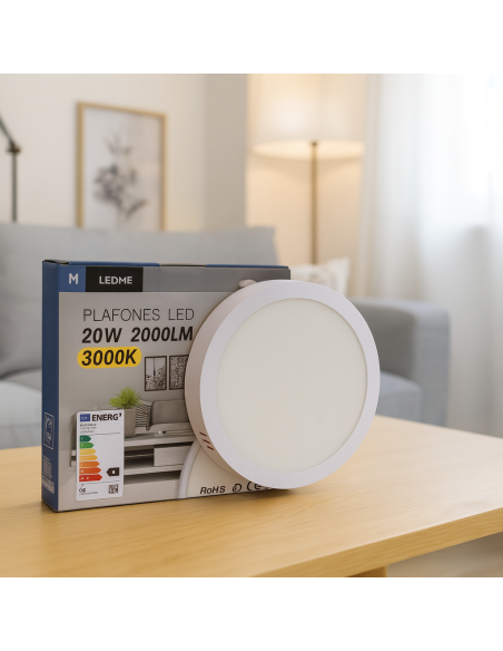 Slim Surface Circular Panel 20W 4500K SMD 2835