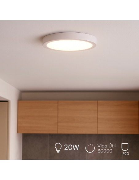 Slim Surface Circular Panel 20W SMD 2835 3000K M LEDME