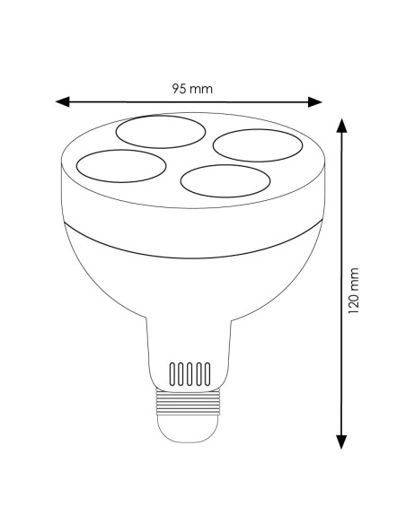 Lâmpada LED E27 PAR30 35W M LEDME 3000K