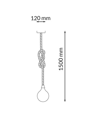 LEDME Deckenleuchte Rope M E27 120x1500 mm Metall Lino