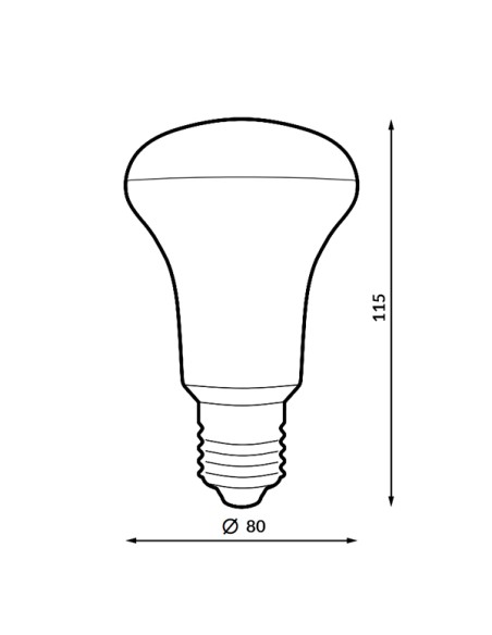 Lâmpada LED E27 R80 12W 3000K - M LEDME