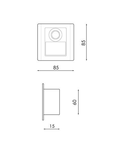 Einbauleuchte LED Nomis Square 1,2W COB 4500K IP20