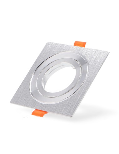 Aro Basculante Redondo Blanco Serie Luxury para Gu10/MR16 de 85 mm en Aluminio