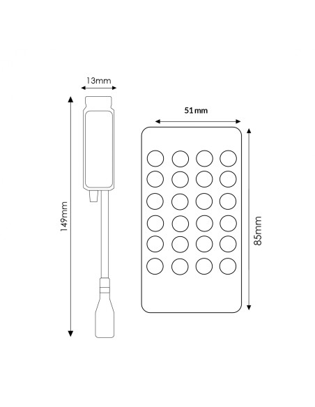 Controller Mini per Strisce LED RGB con Telecomando IR, Marchio M LEDME, 12V DC