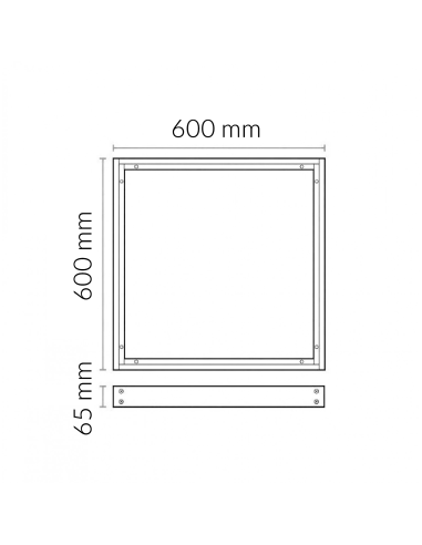 Surface Panel Kit 60x60 cm White 65 mm Aluminum M LEDME