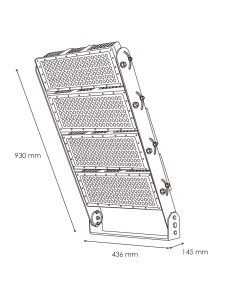 Foco Modular LED Stadium 1000W 25º 6000K Marca M LEDME 2