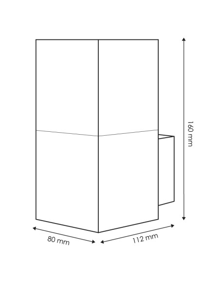 Aplique de parede design aço PMMA E27 40W IP54