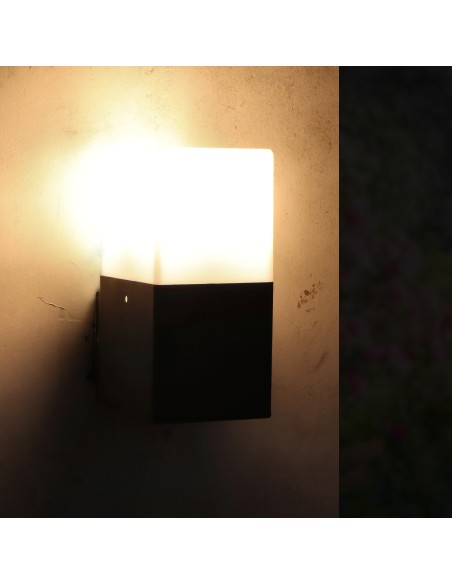 Aplique de parede design aço PMMA E27 40W IP54