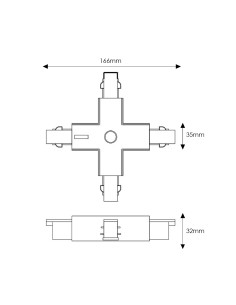Type X Connector for Three-Phase Rail M LEDME in Aluminum 2