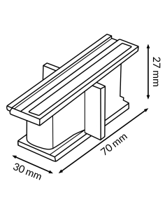 Black In-Line Connector for Three-Phase Rail M LEDME 2