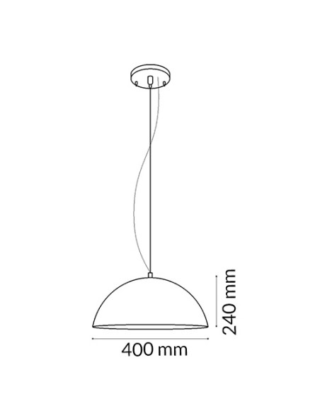 Lampada da soffitto Vintage Pople M LEDME 400x240 mm in metallo