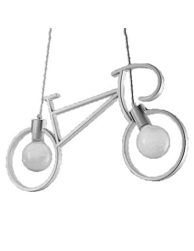 Luminária de Teto Vintage 2L Bicycle White com base 2XE27