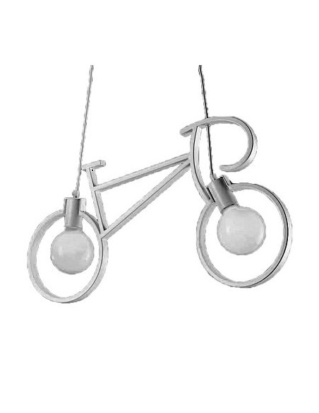 Lampada da soffitto Vintage 2L Bicycle White con supporto 2XE27