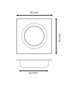 Square Nickel Swivel Ring LEDME 90x90 mm 2