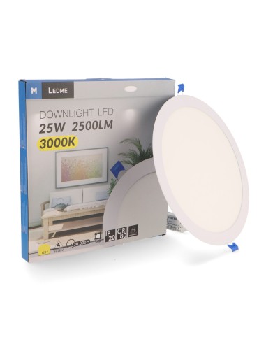 M LEDME Slim Series Circular LED Panel 25W 3000K