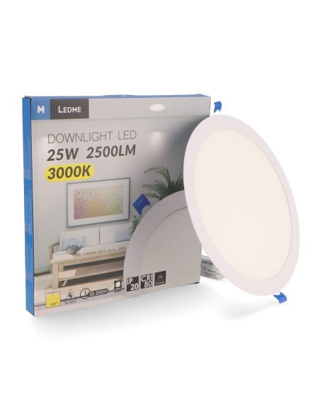 M LEDME Slim Series Circular LED Panel 25W 3000K