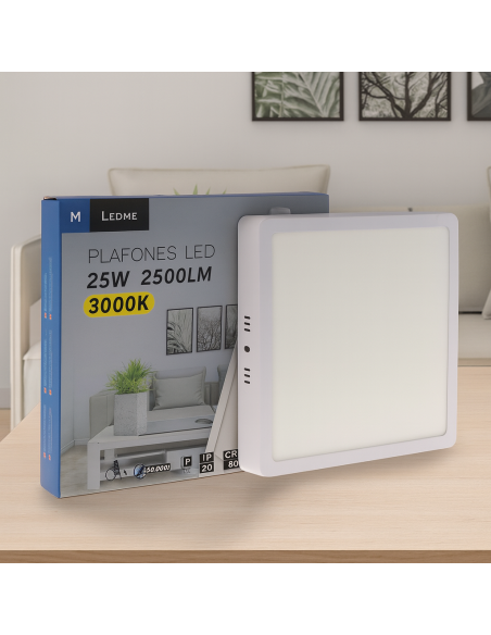 Slim Square Surface Panel 25W 3000K