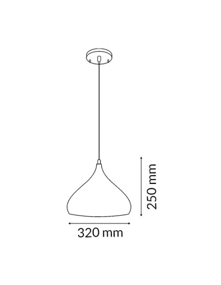 Lampada da soffitto Coppen Black M LEDME E27 Metal