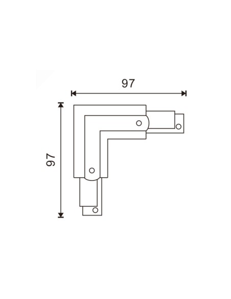M LEDME Type L Connector for Three-Phase Rail White M