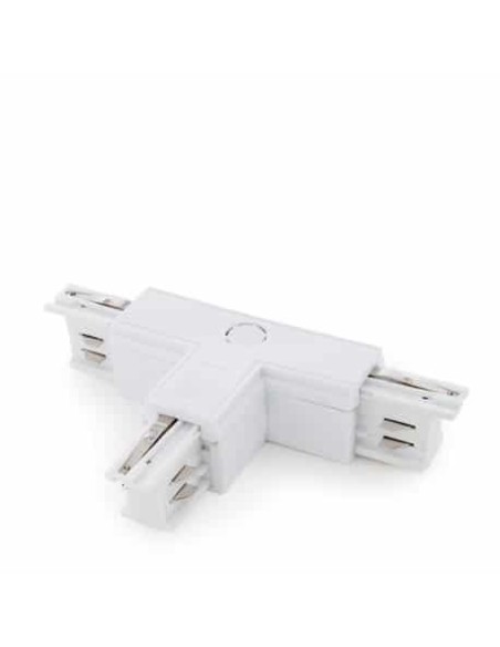 White T-Type Connector for Three-Phase Rail M LEDME