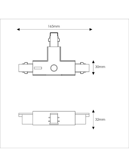 White T-Type Connector for Three-Phase Rail M LEDME