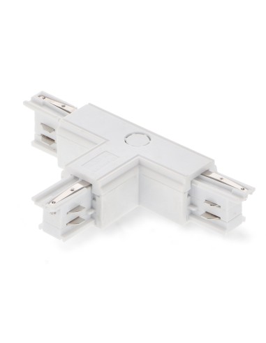White T-Type Connector for Three-Phase Rail M LEDME