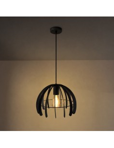 Deckenleuchte Trang Black M LEDME E27 Metall