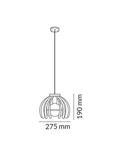 Lampada da soffitto Trang Black M LEDME E27 Metal