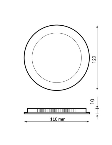 M LEDME Slim Series Circular LED Panel 6W 6000K
