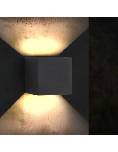 Black Cube LED Wall Light 6W CCT