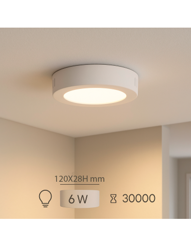 Slim Circular Surface Panel 6W 6000K LEDME