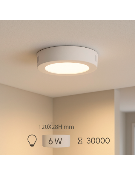 Slim Surface Circular Panel 6W 4500K Brand M LEDME