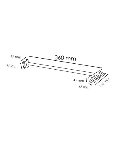 360 mm LED Projector Support in Metal