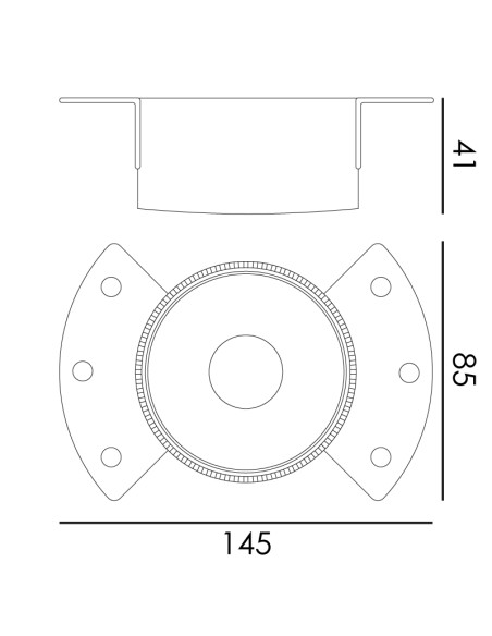 Anel para Módulo GU10/MR16 de 78 mm em alumínio